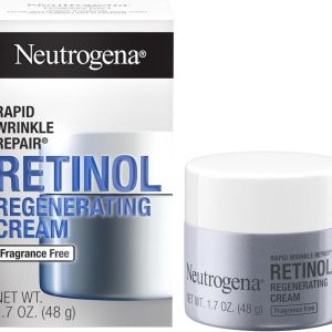 Neutrogena Rapid Wrinkle Repair Hyaluronic Acid Retinol Cream, Anti Wrinkle Cream, Face Moisturizer, Neck Cream & Dark Spot Remover for Face - Day & Night Cream with Hyaluronic Acid & Retinol, 50 ml.