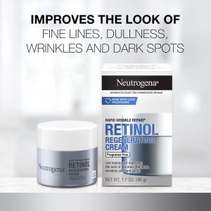 Neutrogena Rapid Wrinkle Repair Hyaluronic Acid Retinol Cream, Anti Wrinkle Cream, Face Moisturizer, Neck Cream & Dark Spot Remover for Face - Day & Night Cream with Hyaluronic Acid & Retinol, 50 ml.