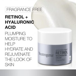 Neutrogena Rapid Wrinkle Repair Hyaluronic Acid Retinol Cream, Anti Wrinkle Cream, Face Moisturizer, Neck Cream & Dark Spot Remover for Face - Day & Night Cream with Hyaluronic Acid & Retinol, 50 ml.