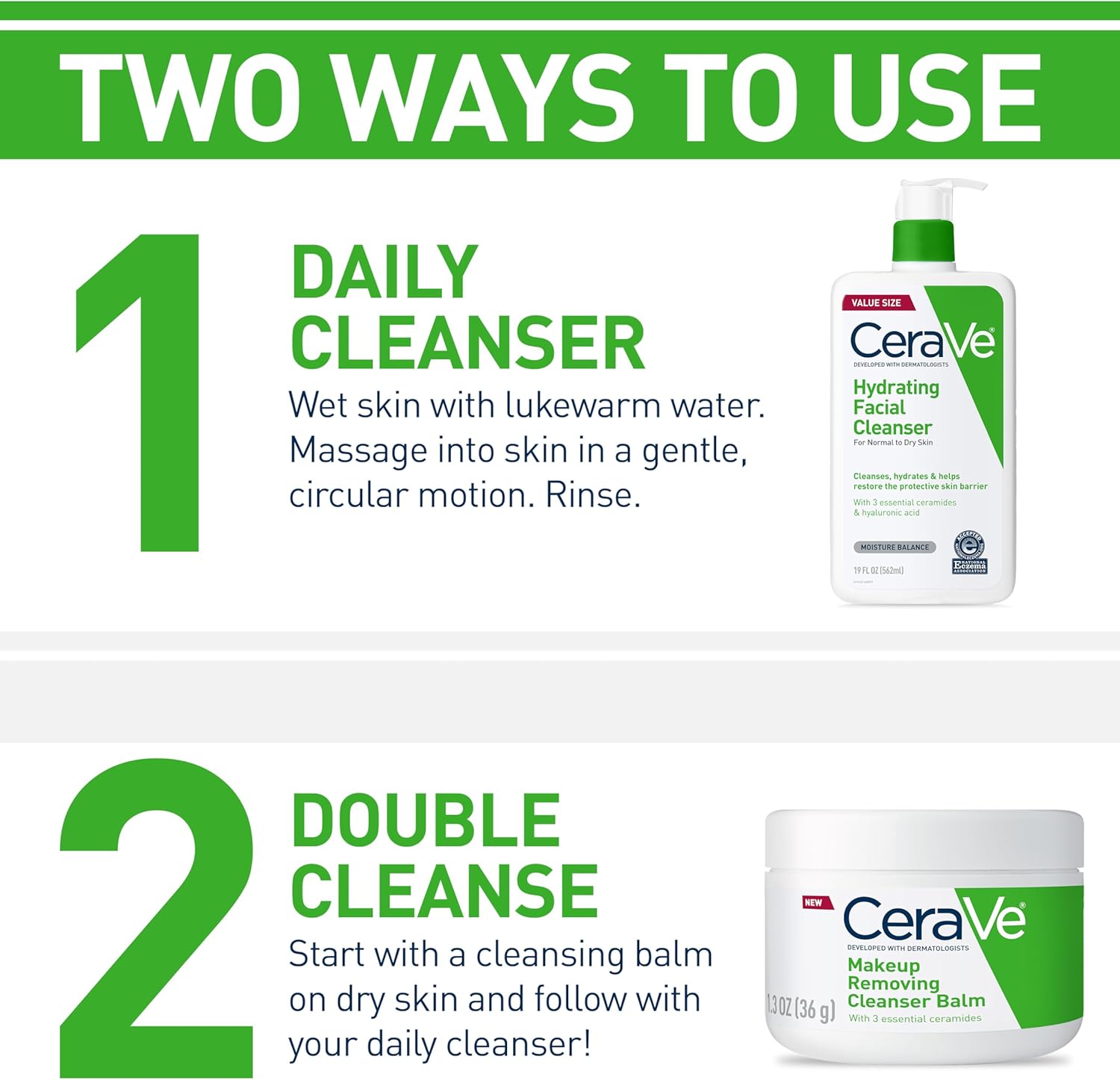 CeraVe Hydrating Facial Cleanser 473 ml for Daily Face Washing, Dry to Normal Skin - Image 5